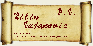 Milin Vujanović vizit kartica